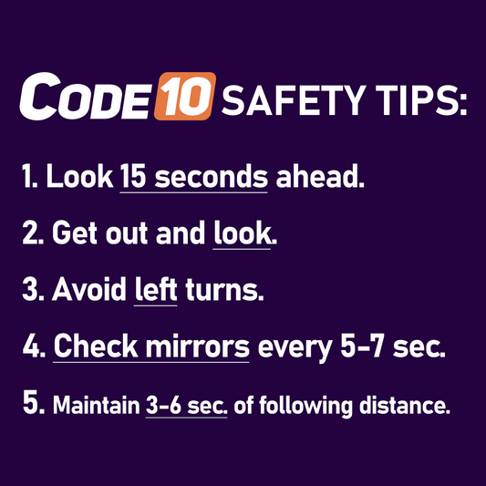 Code 10 Safety Tips Sticker